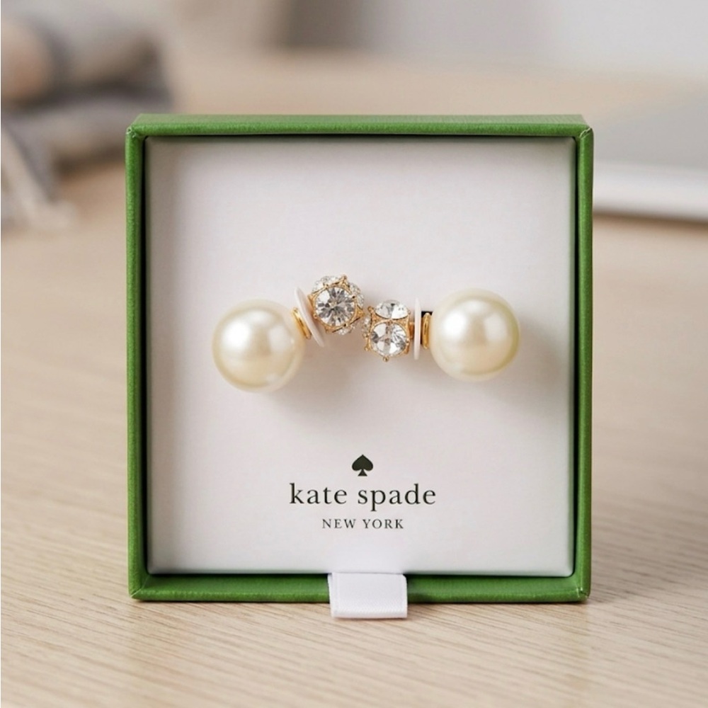 kate spade Cream Pearl and Crystal Double-Ended Stud Earrings